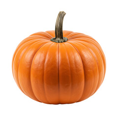 Obraz premium Vibrant Orange Pumpkin, Autumn Harvest, Isolated on White Background, Perfect for Fall Designs.