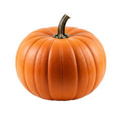 Vibrant Orange Pumpkin, Autumn Harvest, Isolated on White Background, Perfect for Fall Designs.