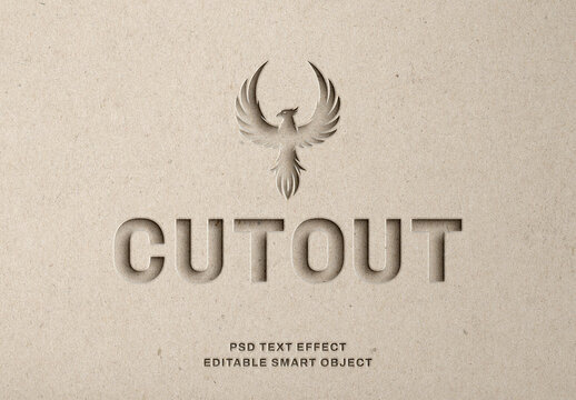 Paper Emboss Cutout Text Effect
