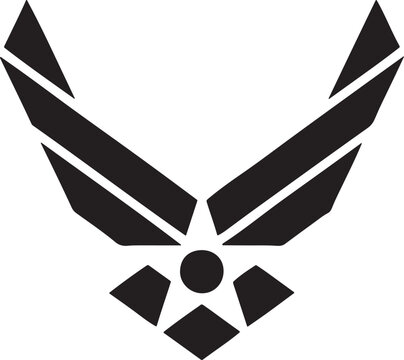 Vector art of air force symbol with wings and star isolated on white background