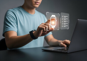 High-Resolution Digital Interface with Augmented Reality Elements for Tech Industry Applications