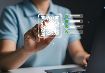 High-Resolution Digital Authentication Interface with QR Code Scanning and Data Visualization for Cybersecurity and Digital Asset Verification