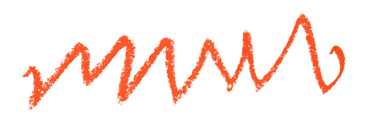 Red colored pencil drawing isolated on transparent background