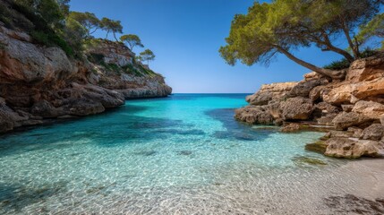 Fototapeta premium Coastal cove with crystal clear water