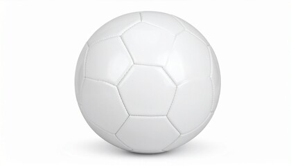 Classic white soccer ball with stitched hexagon and pentagon panel design. Isolated on transparent background