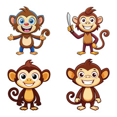 Naklejka premium A funny vector monkey illustration 