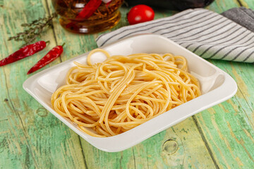 Italian pasta spaghetti with oil