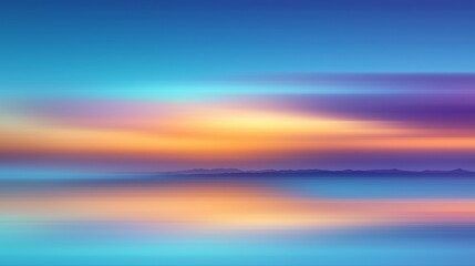 Obraz premium abstract and serene depiction of a sunset or sunrise over water, with a blurred and gradient effect that creates an ethereal, dreamlike atmosphere.