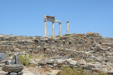 l’île de Délos est un site archéologique majeur en Grèce. Cyclades - grèce - europe