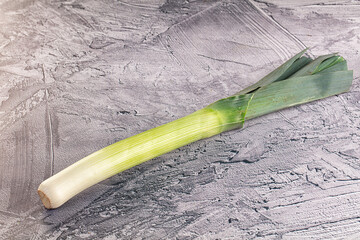 Raw ripe green leek onion