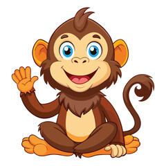 Obraz premium A funny vector monkey illustration 