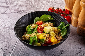 Bilgur tabuleh salad with vegetables