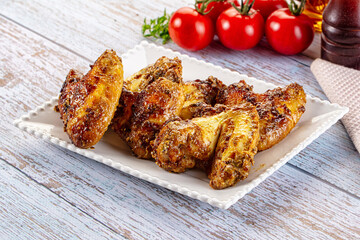 Baked chicken wings with spices
