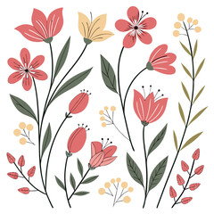 flower, pattern, seamless, floral, vector, leaf, wallpaper, nature, illustration, design, decoration, spring, flowers, art, vintage, blossom, plant, summer, textile, texture, drawing, decor, beauty, e