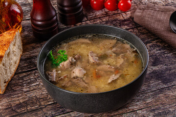 Dietary chicken soup with noodles