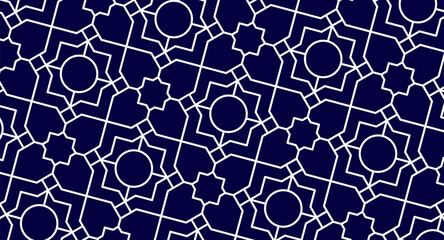 Obraz premium Geometric Floral Tilework – Elegant Decorative Surface Pattern for Interior & Design Projects