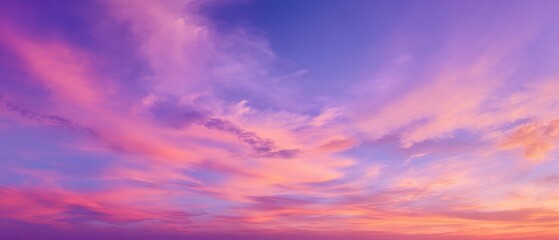 Obraz premium The Exquisite Blend of Colors in a Serene Sunset Sky