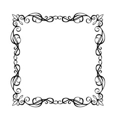 Vintage Ornamental Vector Frame – Elegant Black Vector Border, SVG