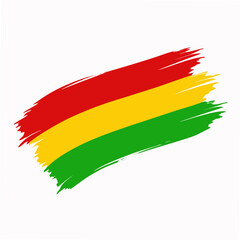 Abstract brush stroke design in red yellow and green representing a flag or movement