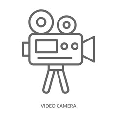 Video Camera Icon Line Style. Design Vector Illustration