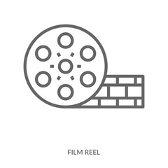 Film Reel Icon Line Style. Design Vector Illustration