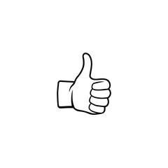 Simple hand drawn thumbs up vector icon