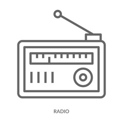 Radio Icon Line Style. Design Vector Illustration