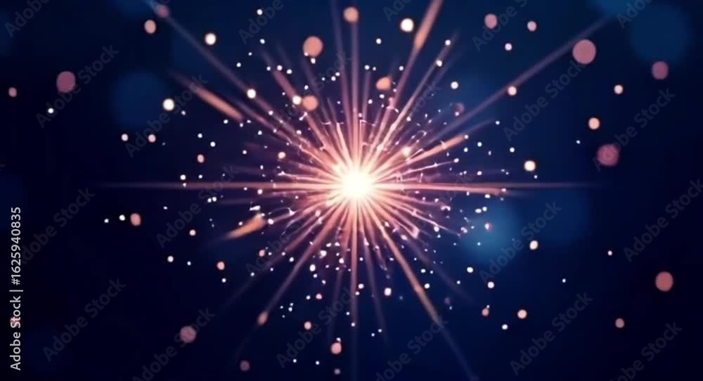 Aufkleber abstract light burst animation with glowing particles on a dark background