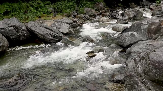 Kalsa River in Chanfi village of Uttarakhand, India.