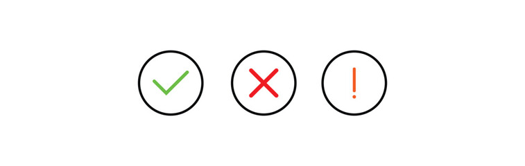 check box icon with right and wrong buttons and yes or no checkmark icons