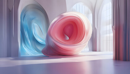 pink and white vases