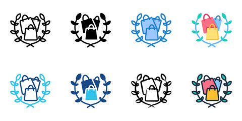 Shopper's paradise icon set multiple style collection 
