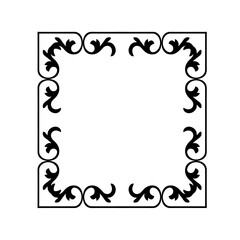 Vintage Ornamental Vector Frame – Elegant Black Vector Border, SVG