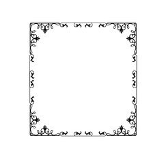 Vintage Ornamental Vector Frame – Elegant Black Vector Border, SVG