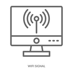 Wifi Signal Icon Line Style. Design Vector Illustration