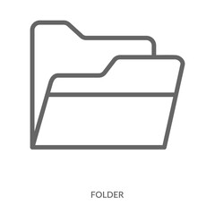 Folder Icon Line Style. Design Vector Illustration