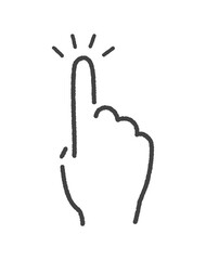 シンプルな手描きのキラキラ光っている人差し指 - 指さし･タッチやタップ･ポチるジェスチャーの素材