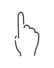 人差し指を立てるジェスチャー -  シンプルな手描きの指さし･タッチ･上方向のイメージイラスト