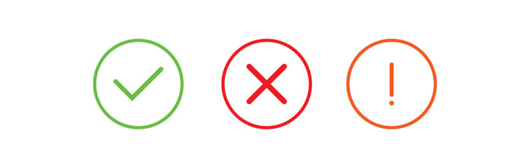 check box icon with right and wrong buttons and yes or no checkmark icons