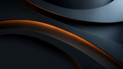 Abstract Dark Blue and Orange Curves Design Background