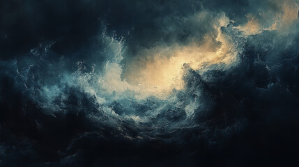 Dark, swirling clouds with a light core