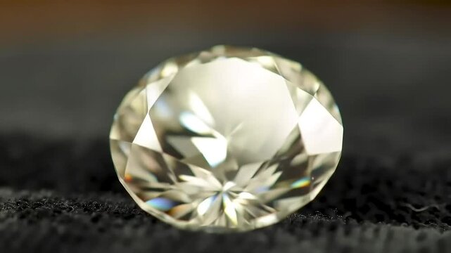 Sparkling Diamond Close-Up Facets and Light