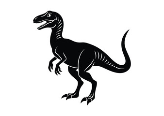 Dinosaur silhouette black vector white background