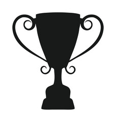 Trophy cup icon isolated on white