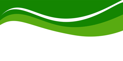 Abstract White and Green wave wide background banner