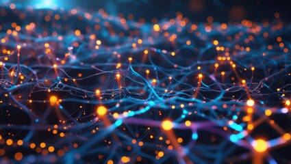 Neural Network Activity with Glowing Brain Connections, High-Resolution Concept Art	