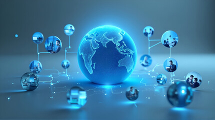 Global Business Network Connection Technology Digital World