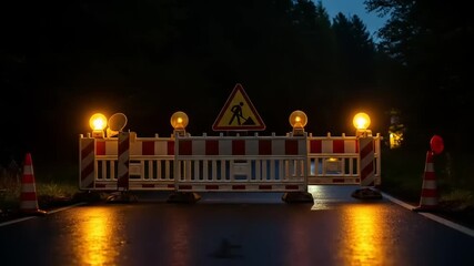 Night Road Construction Closure.