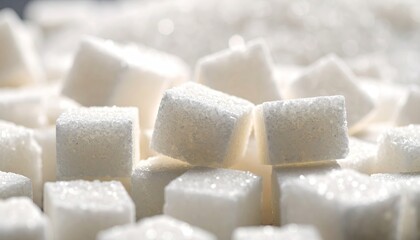 Close up of sugar cubes