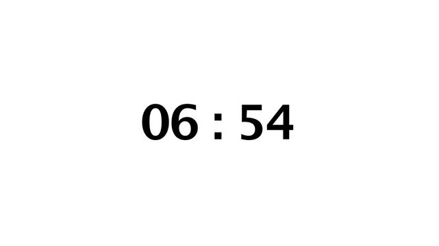 From 7 to 6 countdown timer on a white background
